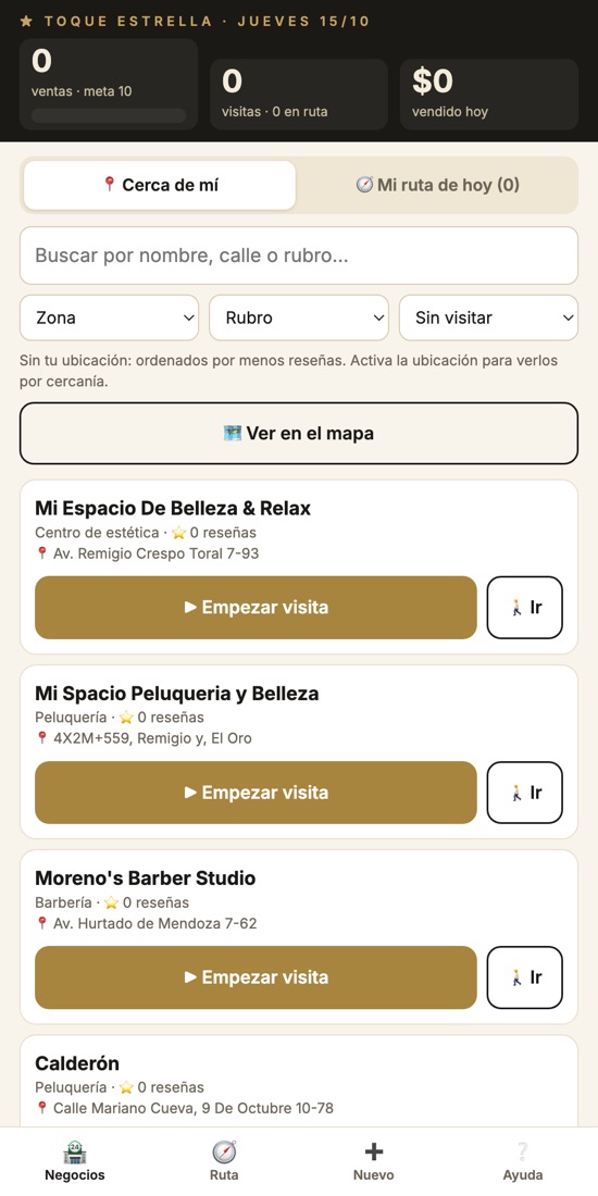App de visitas en el celular