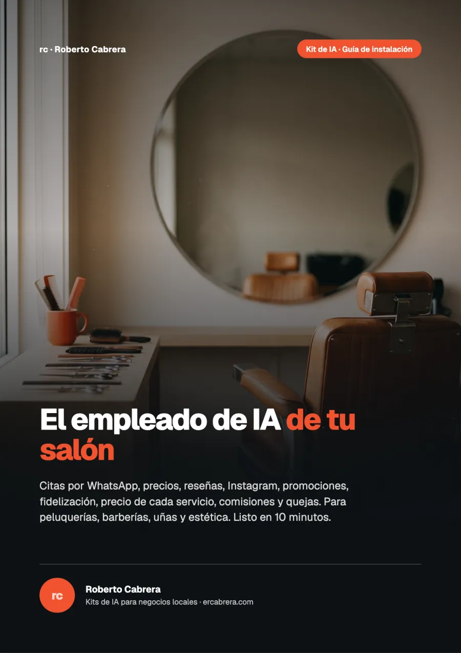 Portada de la guía del Kit de IA para peluquerías, barberías y salones de belleza