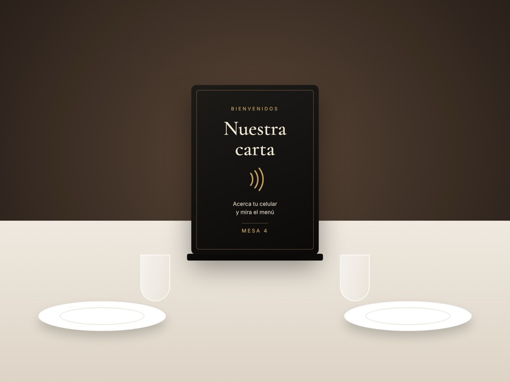 Carta de mesa NFC de Toque Estrella