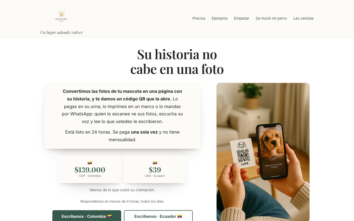 Página de MemoraPet